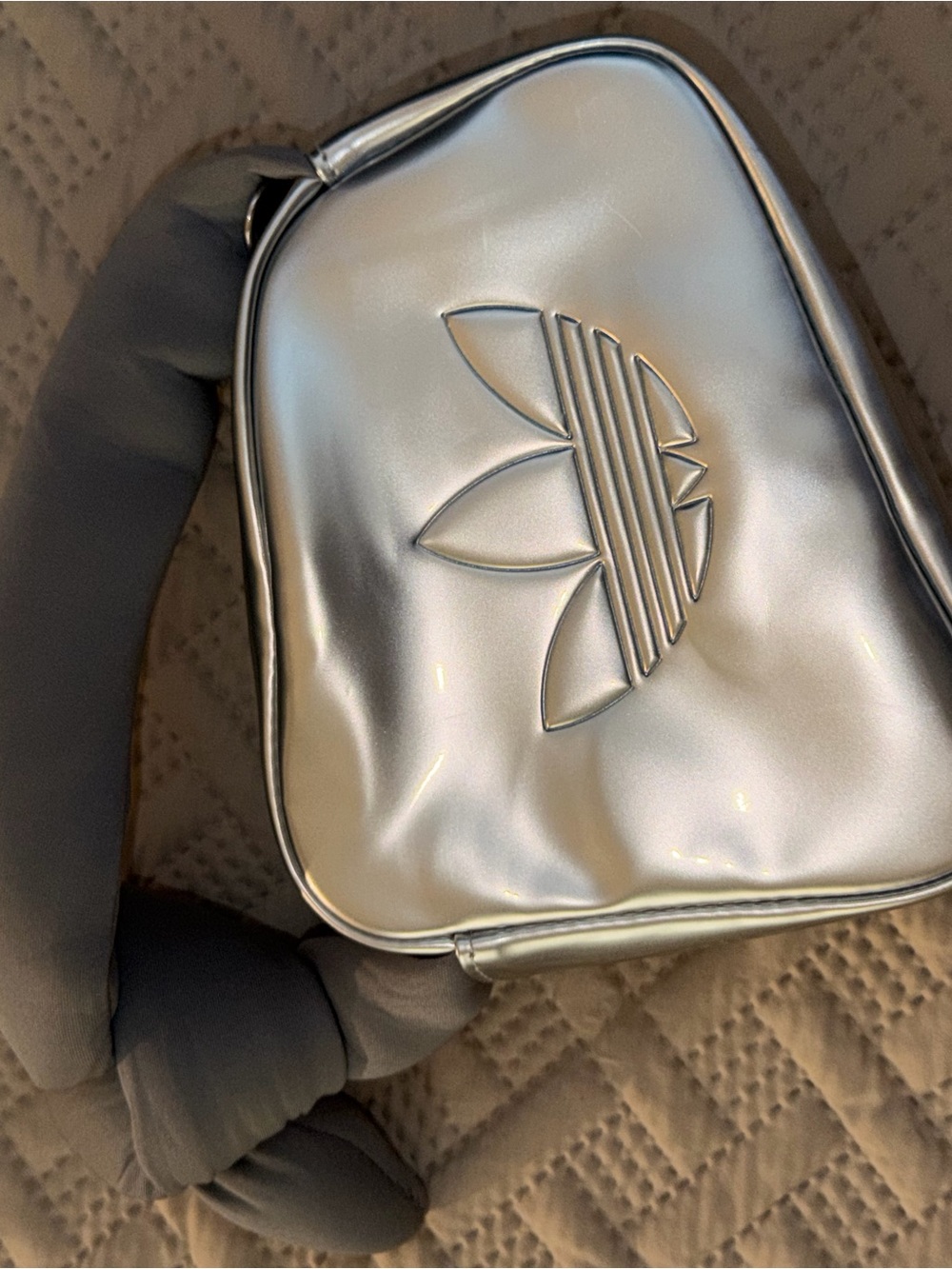 adidas Silver Metallic Mini Shoulder Bag